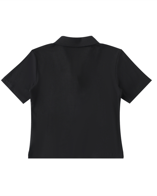 Bodycon Short Sleeve Polo Shirt