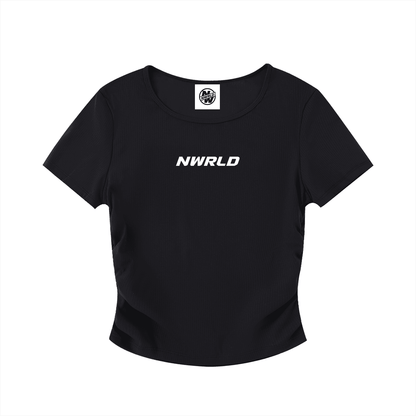 NWRLD ESSENTIALS / Ruched Bodycon Crop Top - NWRLD CLOTHING