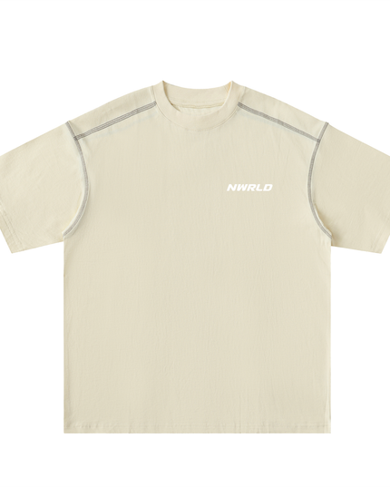 Oversized Contrast-Stitched Cotton Tee