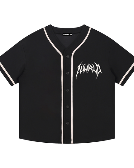 Contrast Piped Button-Up Jersey