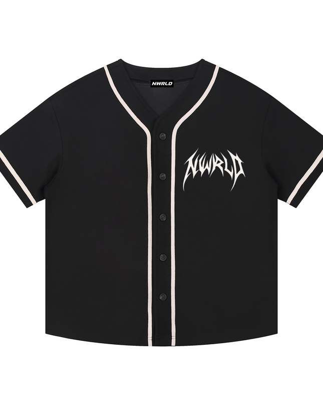 Contrast Piped Button-Up Jersey