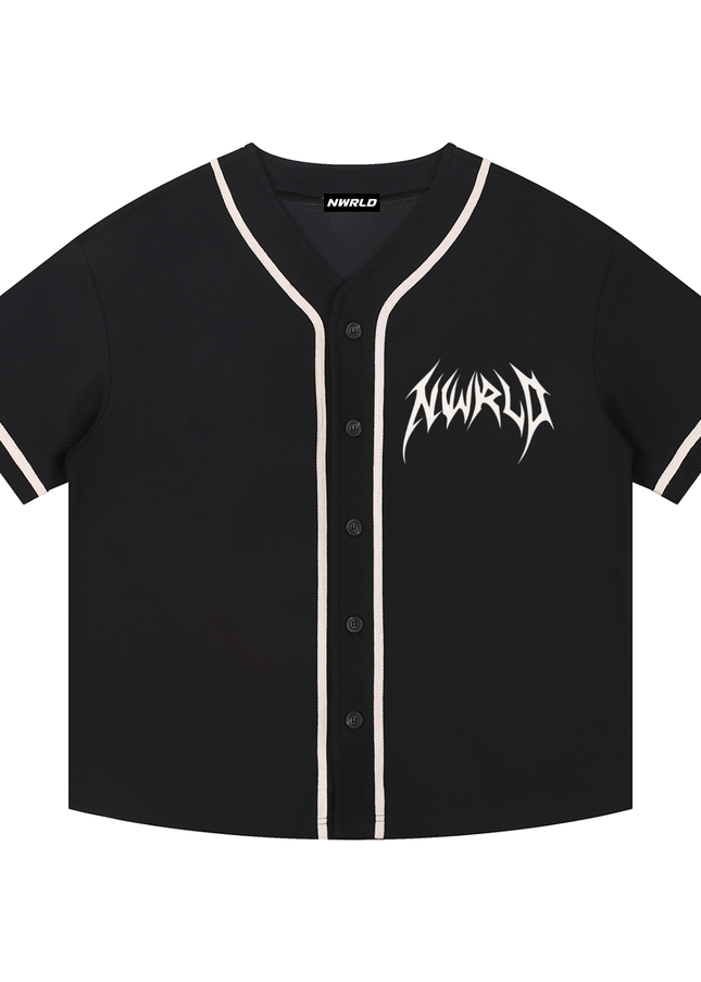 Contrast Piped Button-Up Jersey