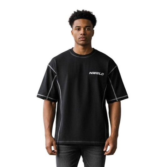 NWRLD ESSENTIALS / Streetwear Contrast-Stitched Cotton T-Shirt - NWRLD CLOTHING