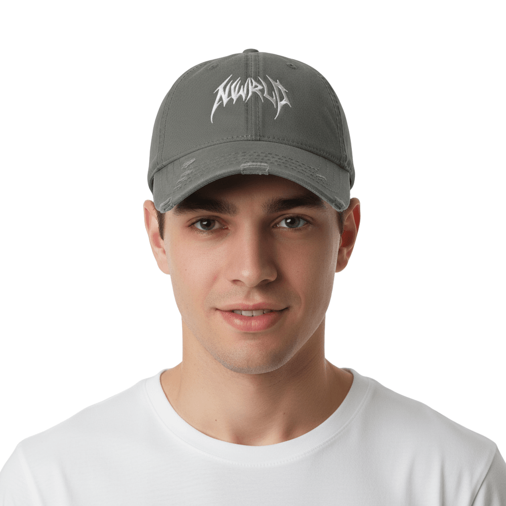 DARK MODE x METAL MANIA / Distressed Dad Hat - NWRLD CLOTHING