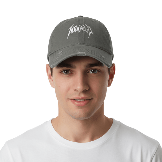 DARK MODE x METAL MANIA / Distressed Dad Hat - NWRLD CLOTHING