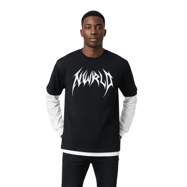 DARKMODE x METAL MANIA / Layered Long Sleeve T-Shirt - NWRLD CLOTHING
