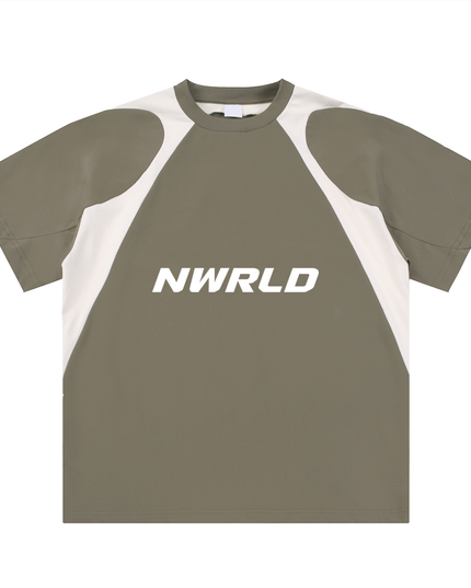 Contrast Panel Cotton T-Shirt