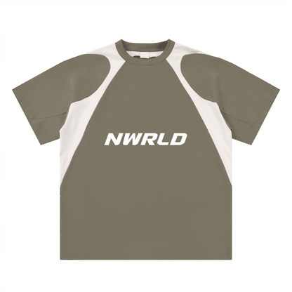 NWRLD ESSENTIALS / Contrast Panel Cotton T-Shirt - NWRLD CLOTHING