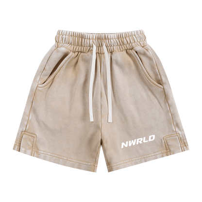NWRLD ESSENTIALS / Snow Washed Shorts - NWRLD CLOTHING