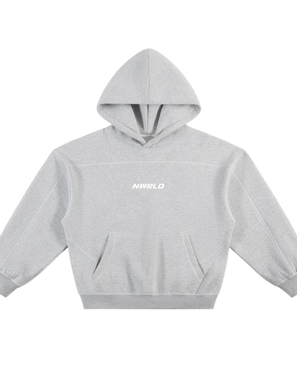 NWRLD 003 | Contrast-Stitched Boxy Fleece Hoodie