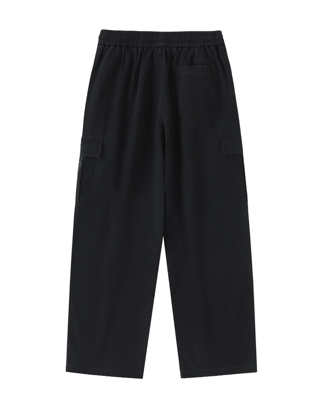 Drawstring Waist Straight-Leg Cargo Pants