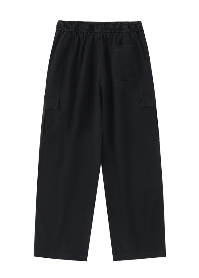 Drawstring Waist Straight-Leg Cargo Pants