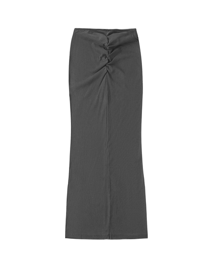 NWRLD 003 | Dyed Washed Drawstring Maxi Skirt