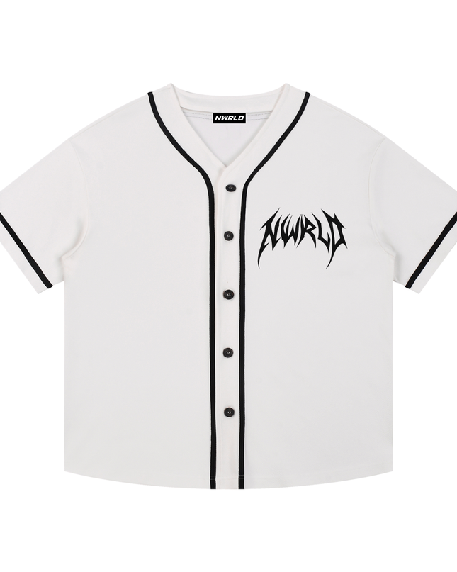 Contrast Piped Button-Up Jersey