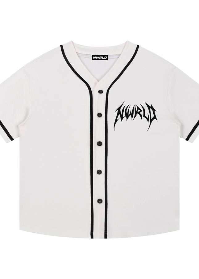 Contrast Piped Button-Up Jersey