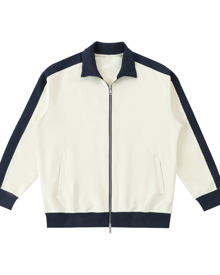 Contrast Trim Stand Collar Jacket