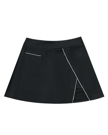 High-Waist Pocketed A-Line Skirt
