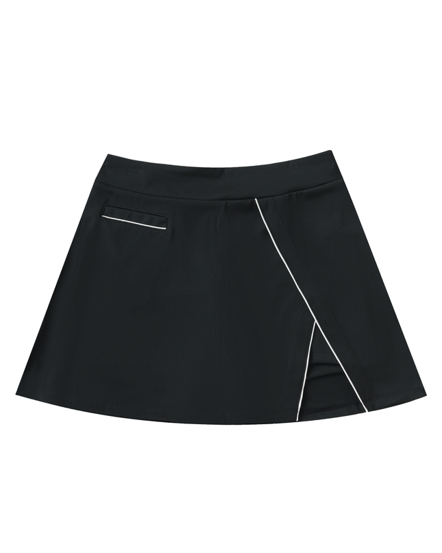 High-Waist Pocketed A-Line Skirt