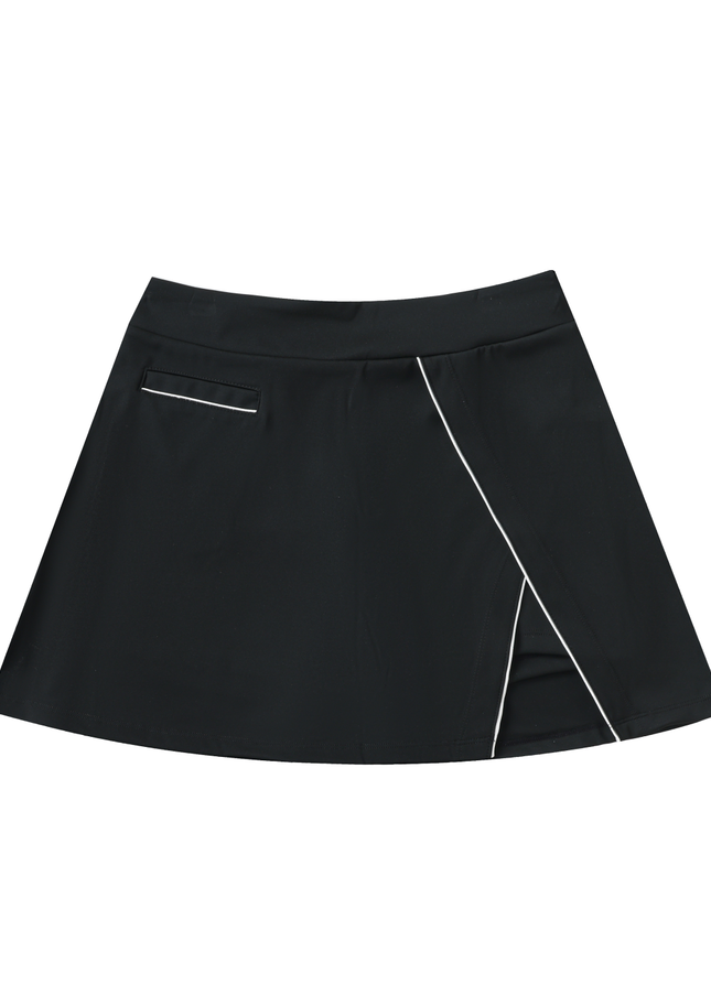 High-Waist Pocketed A-Line Skirt