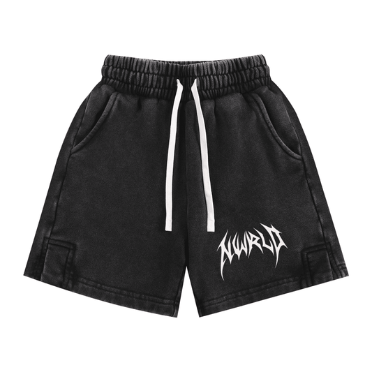 DARK MODE x METAL MANIA / Snow Washed Shorts - NWRLD CLOTHING