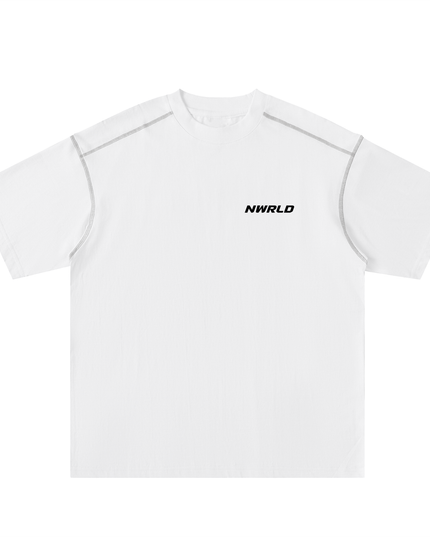 Oversized Contrast-Stitched Cotton Tee