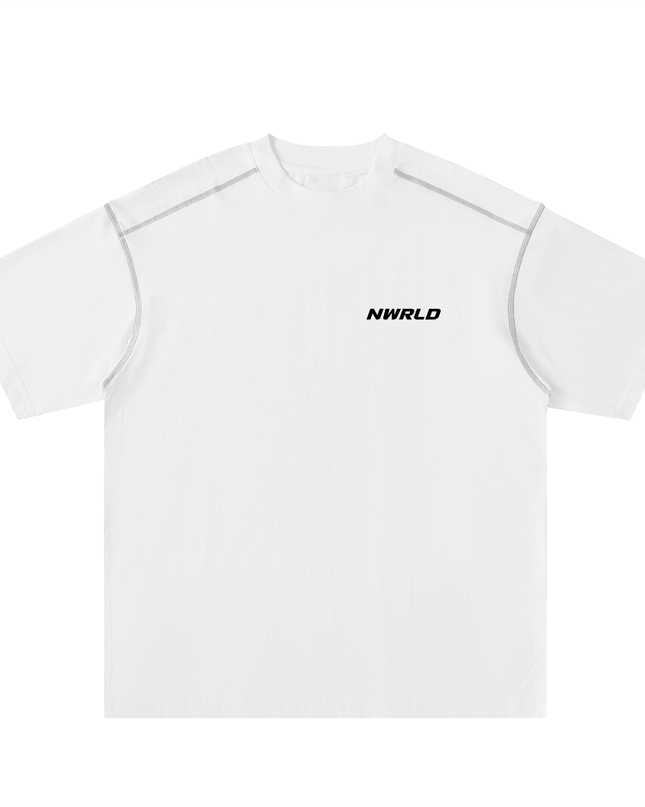 Oversized Contrast-Stitched Cotton Tee