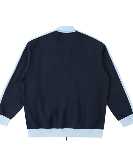 Contrast Trim Stand Collar Jacket