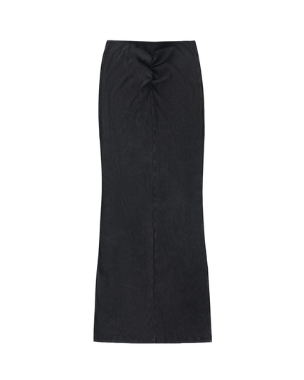 NWRLD 003 | Dyed Washed Drawstring Maxi Skirt