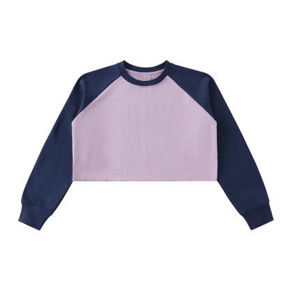 NWRLD CLEAN / Color-Block Raglan Crop Sweatshirt - NWRLD CLOTHING