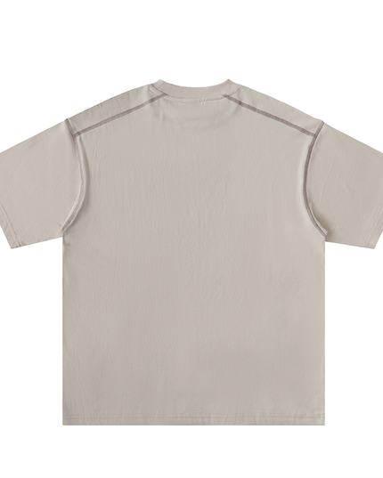 Oversized Contrast-Stitched Cotton Tee