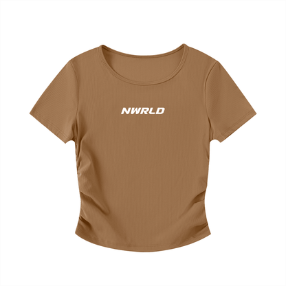 NWRLD ESSENTIALS / Ruched Bodycon Crop Top - NWRLD CLOTHING