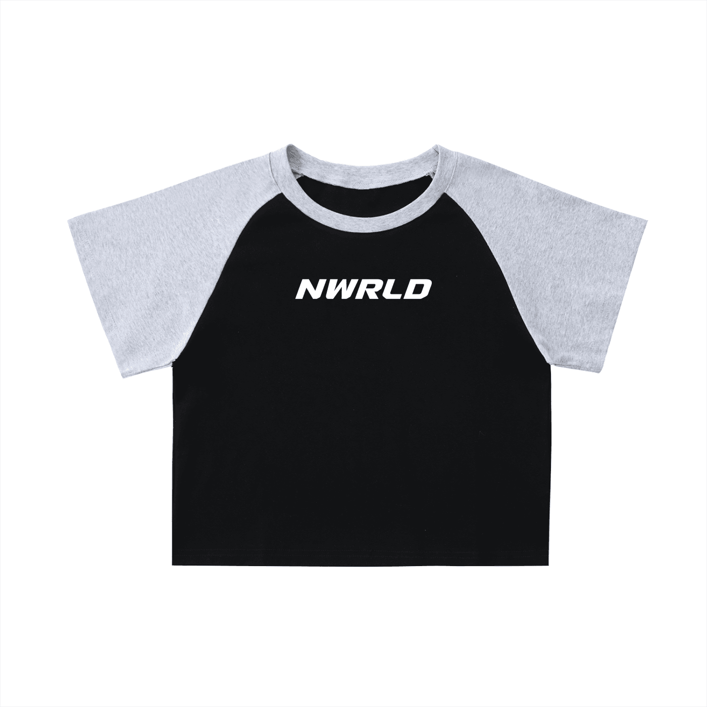 NWRLD ESSENTIALS / Color-Blocked Raglan Sleeve Crop Top - NWRLD CLOTHING