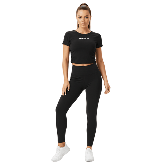 NWRLD ESSENTIALS / Ruched Bodycon Crop Top - NWRLD CLOTHING