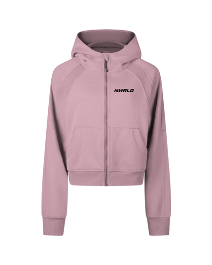 Cropped Zip-Through Hoodie