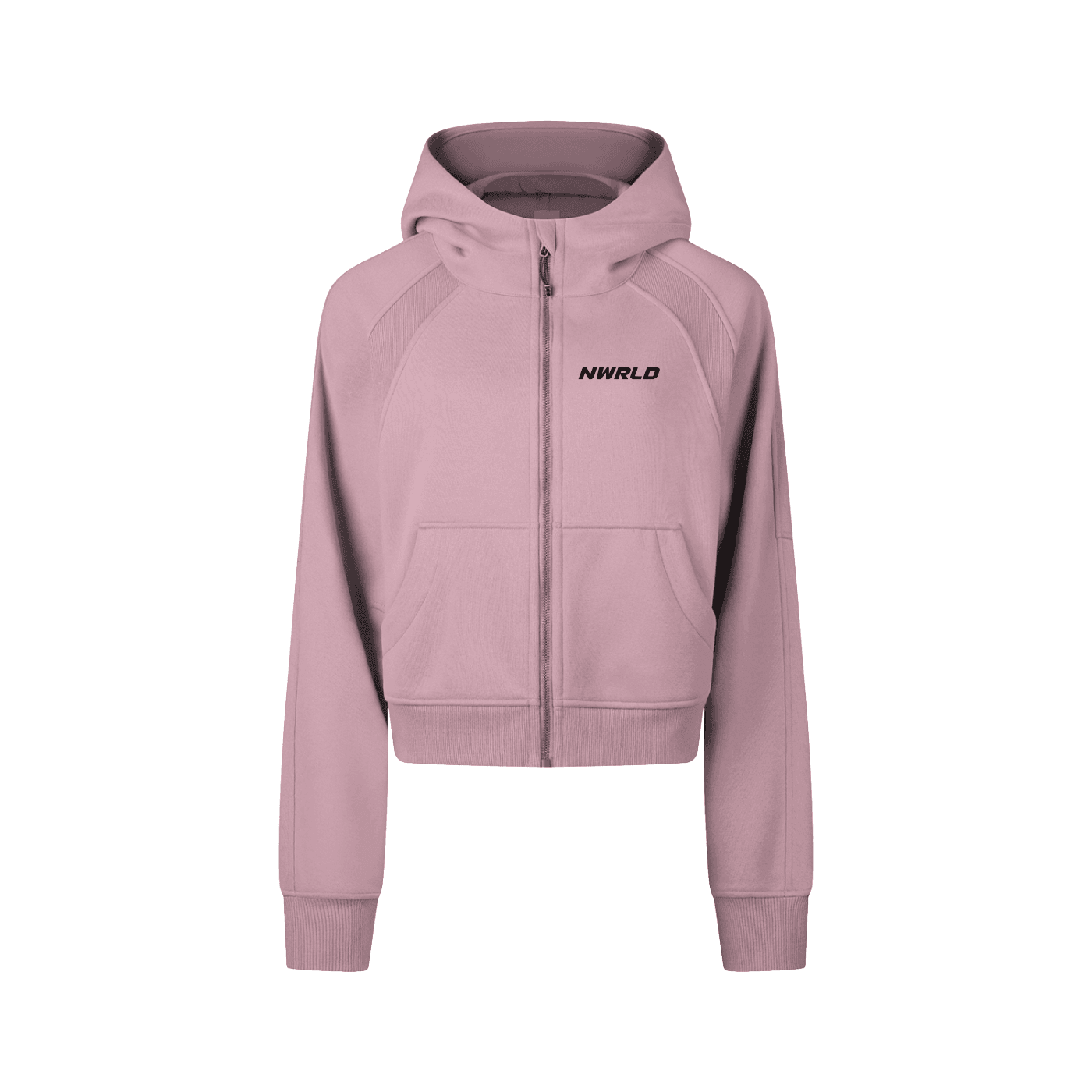 NWRLD ESSENTIALS / Cropped Zip-Through Hoodie - NWRLD CLOTHING