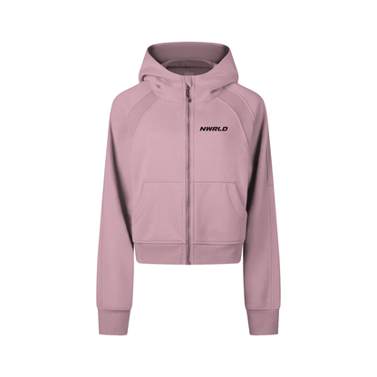 NWRLD ESSENTIALS / Cropped Zip-Through Hoodie - NWRLD CLOTHING