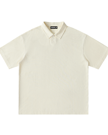 Loose Cotton Short-Sleeve Polo Shirt