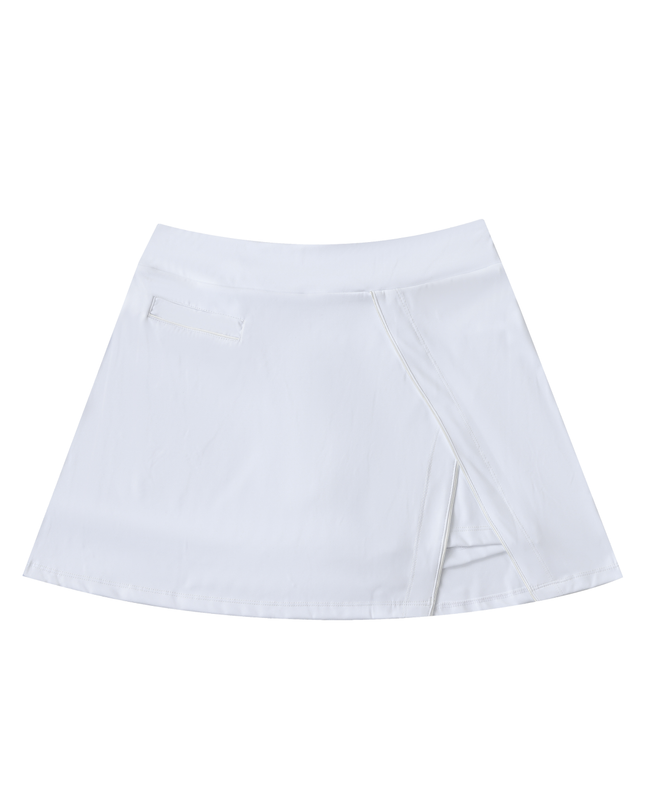 High-Waist Pocketed A-Line Skirt