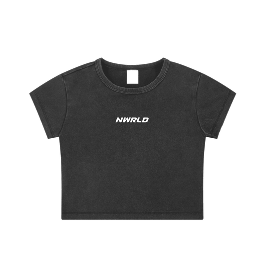 NWRLD ESSENTIALS / Snow Washed Crop Top - NWRLD CLOTHING