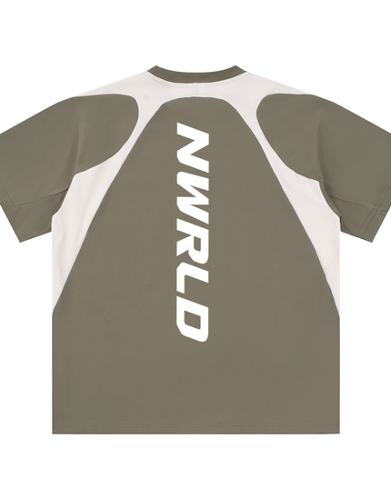 Contrast Panel Cotton T-Shirt