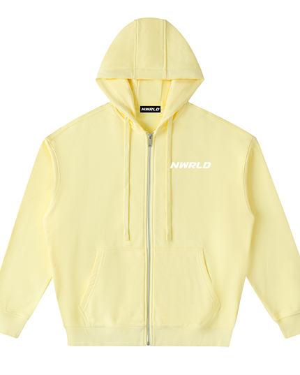 Drop-Shoulder Zip Up Hoodie