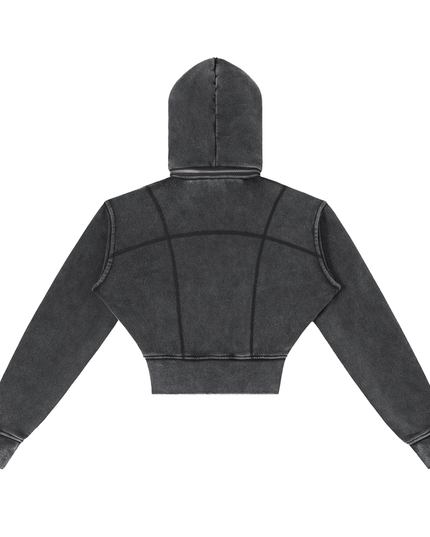 NWRLD 003 / Vintage Washed Cropped Fleece Hoodie