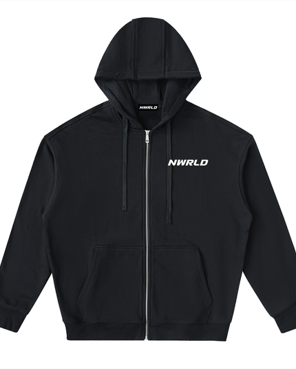 Drop-Shoulder Zip Up Hoodie