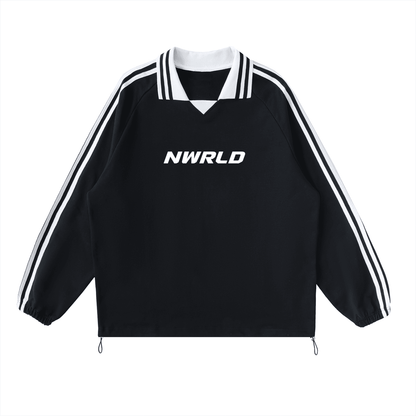 NWRLD ESSENTIALS / Contrast Striped Collar Sweatshirt - NWRLD CLOTHING