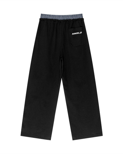 Plaid Contrast Waist Pants