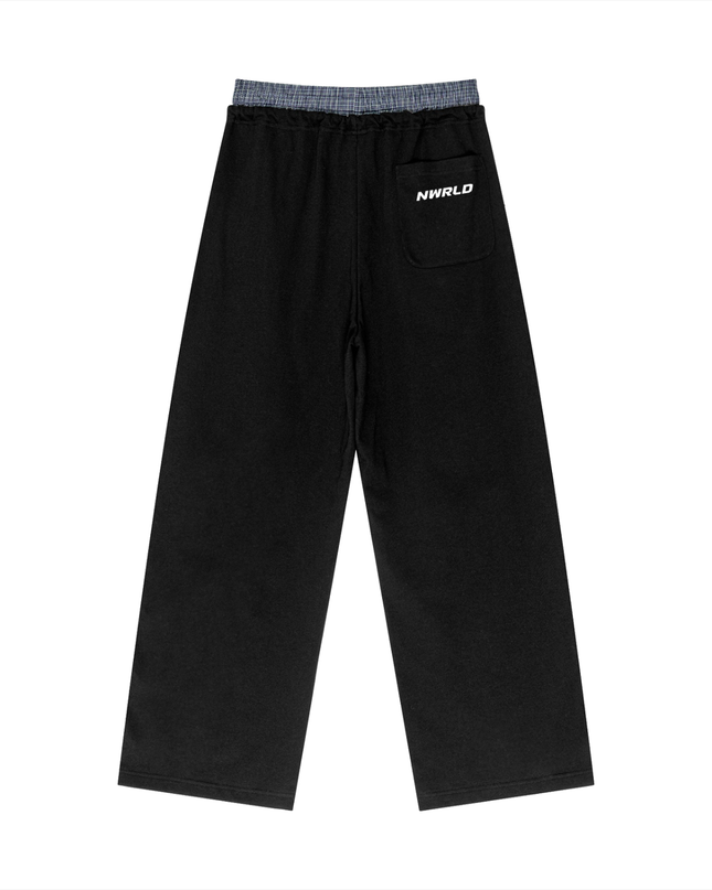 Plaid Contrast Waist Pants