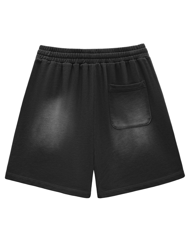 Sun Fade Raw Edge Cotton Shorts