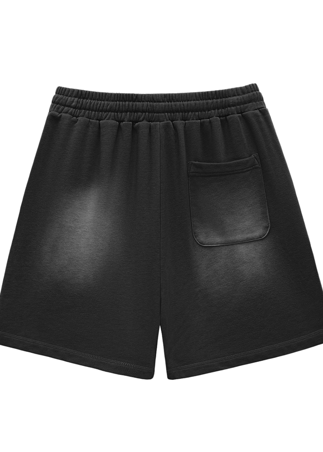 Sun Fade Raw Edge Cotton Shorts