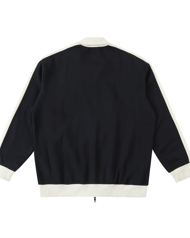 Contrast Trim Stand Collar Jacket