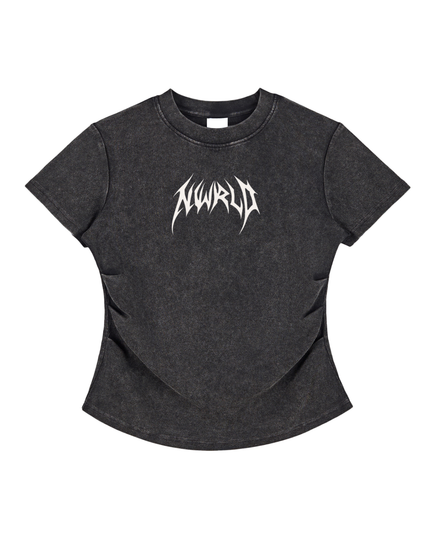 Vintage Washed Bodycon Cotton T-Shirt